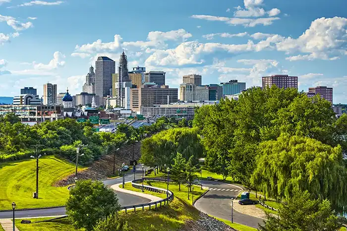 Hartford parks and skyline